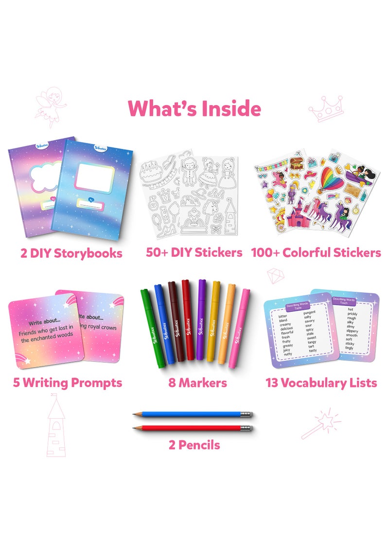 Skillmatics Storybook Art Kit - Unicorn & Princesses Art Kit for Kids, Write & Create Fairytale Stories, Creative Activity for Girls & Boys, DIY Kit, 300+ Stickers, Gifts for Ages 5, 6, 7, 8, 9, 10  - Image 2