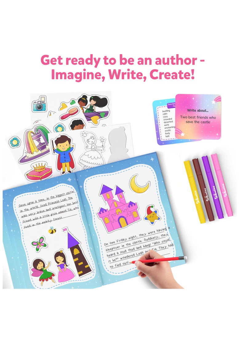 Skillmatics Storybook Art Kit - Unicorn & Princesses Art Kit for Kids, Write & Create Fairytale Stories, Creative Activity for Girls & Boys, DIY Kit, 300+ Stickers, Gifts for Ages 5, 6, 7, 8, 9, 10  - Image 4