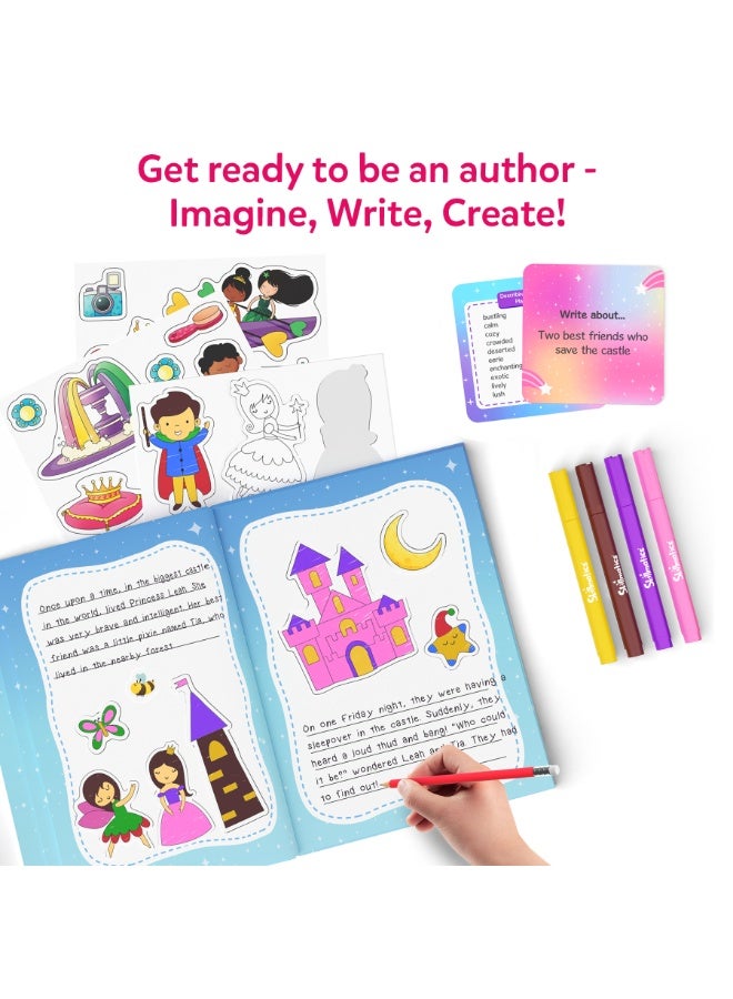 Skillmatics Storybook Art Kit - Unicorn & Princesses Art Kit for Kids, Write & Create Fairytale Stories, Creative Activity for Girls & Boys, DIY Kit, 300+ Stickers, Gifts for Ages 5, 6, 7, 8, 9, 10 - Image 4