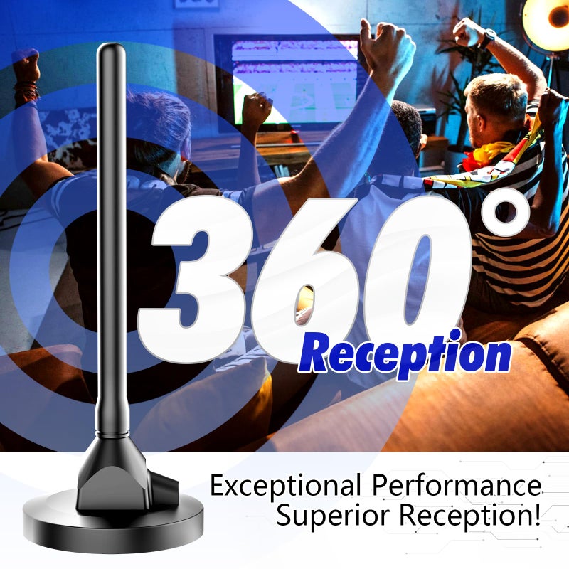 DTVSMARTSHOW Digital Antenna for Smart TV Indoor, TV Antenna for Local Channels, TVs Antenna Indoor with Strong Magnetic Base,360Â° Reception HD Antenna for T V Indoors 4k, Antenna Fort T Vs (6.6 in) - Image 4