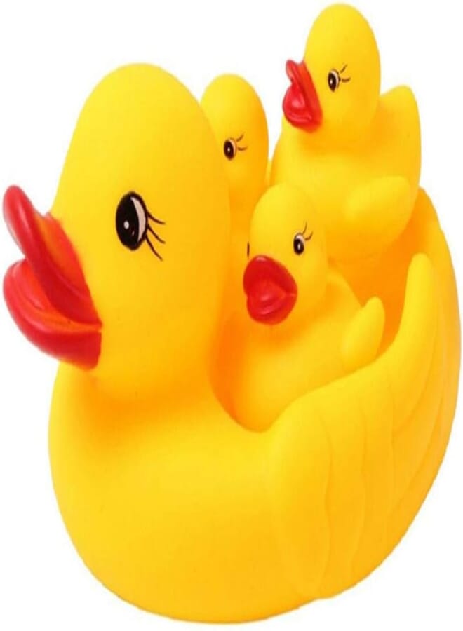 One big, three small net bags, mother and child ducks, kneading ducks, playing water, children bathing and swimming toys 