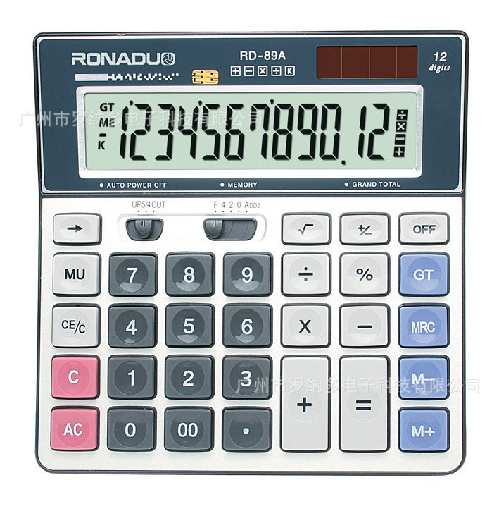 12 Color Calculator Solar Calculator Office M28 Computer Gift Logo - Image 1