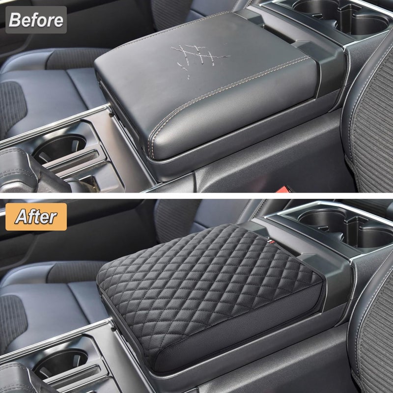 PIMCAR Center Console Cover for 2021-2025 2026 Ford F150, 2022-2026 F150 Lightning Work Surface Console Armrest Cushion Leather Protector Interior Accessories (Only fit for Work Surface Console) - Image 4