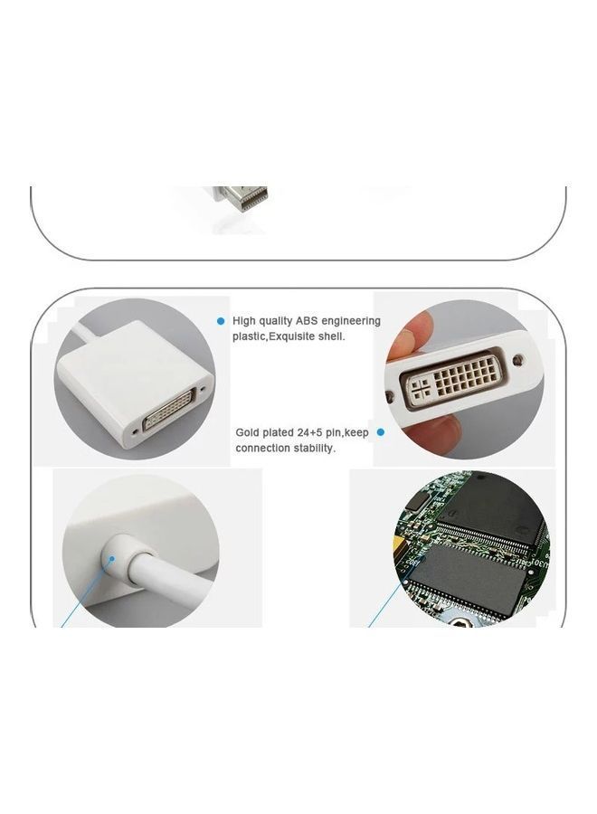 NIBEMINENT Mini Dp To VGA Adapter White - Image 3