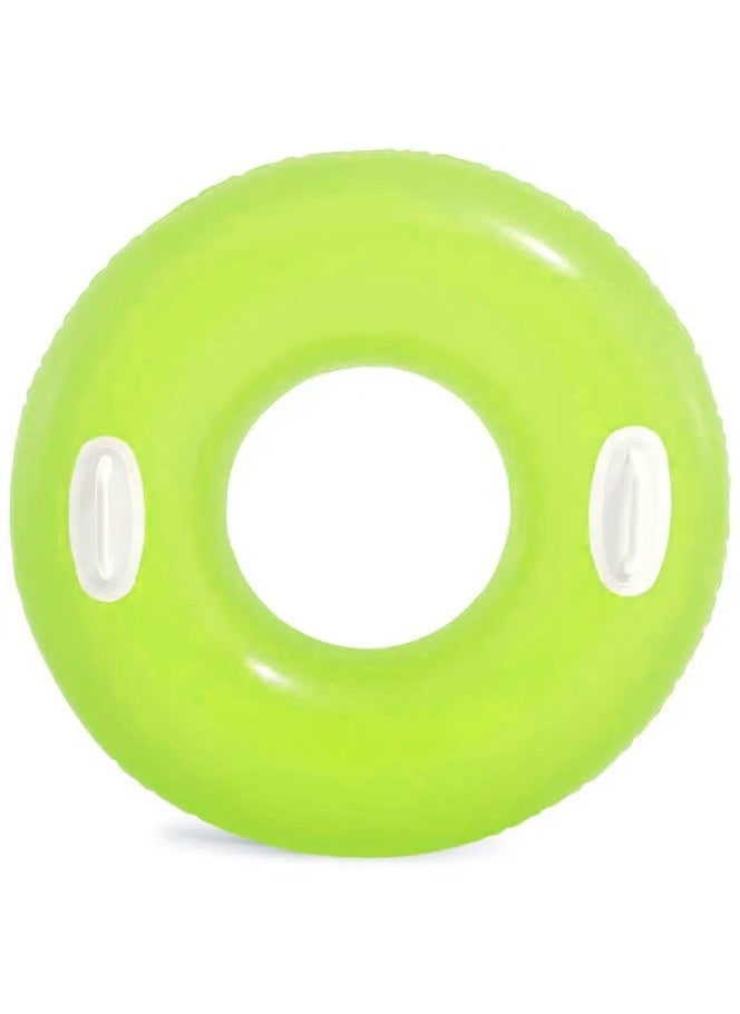 INTEX 59258NP-Inflatable Swim Tube with Two Handles 76cm/30", Lime Yellow  - Image 1