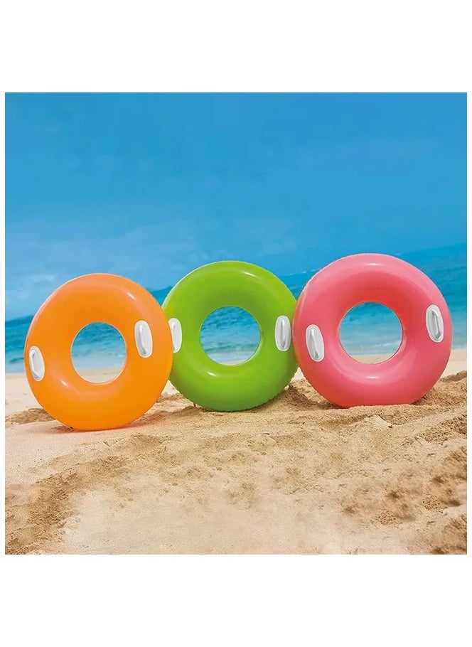 INTEX 59258NP-Inflatable Swim Tube with Two Handles 76cm/30", Lime Yellow  - Image 5