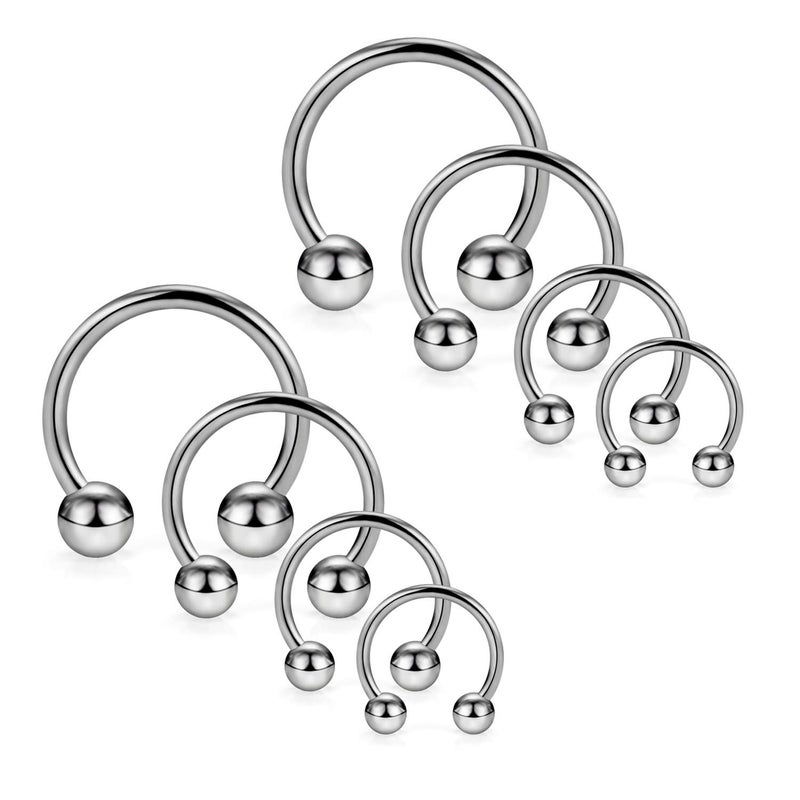 SCERRING 8PCS 16G G23 Titanium Horseshoe Septum Ring Nose Rings Hoop Helix Daith Cartilage Tragus Earrings Nipple Eyebrow Body Piercing Jewelry 8mm 10mm 12mm 14mm - Image 3