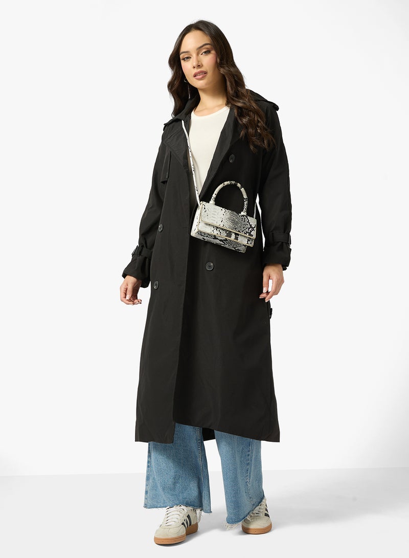 Ginger Oversize Longline Woven Trench Coat - Image 4