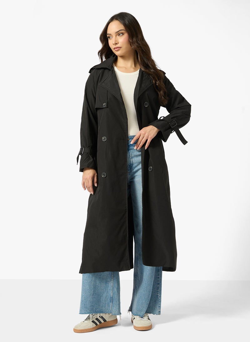 Ginger Oversize Longline Woven Trench Coat - Image 1