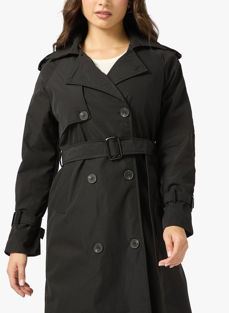 Ginger Oversize Longline Woven Trench Coat - Image 3