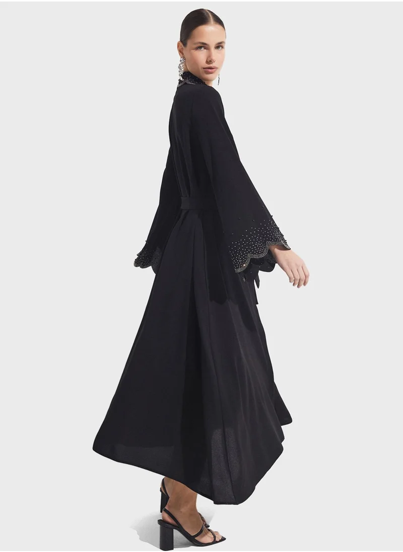 JUNE Embellished Belted Maxi Dress