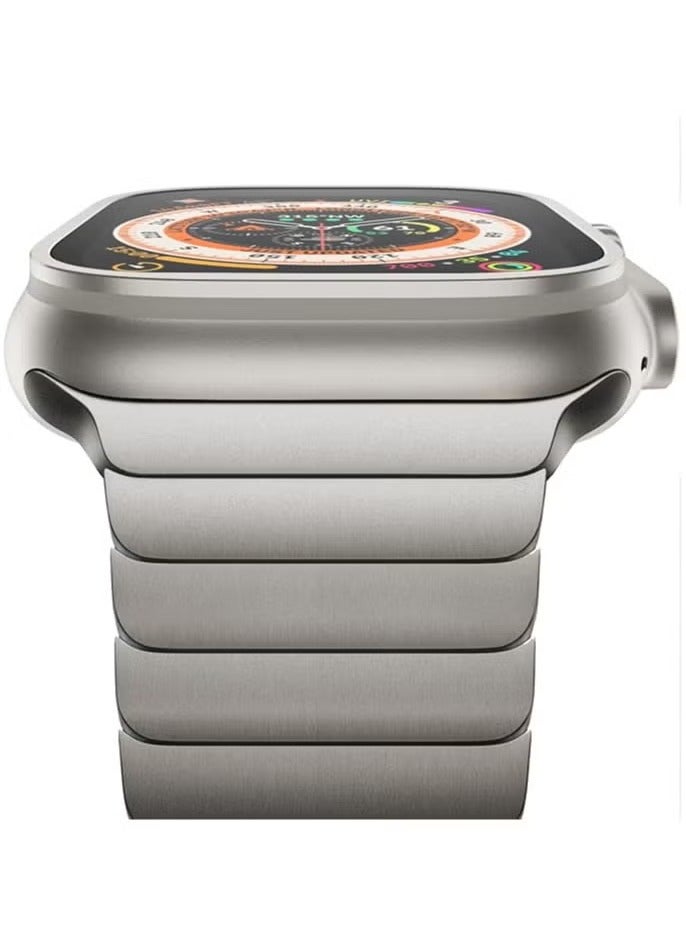 متوافق مع سوار ساعة Apple Watch Ultra 2 مقاس 49 مم 45 مم 44 مم 42 مم 41 مم 40 مم 38 مم، سوار معدني من الفولاذ المقاوم للصدأ للرجال والنساء لسلسلة iWatch SE/8/7/6/5/4/3/2/1 - Image 1