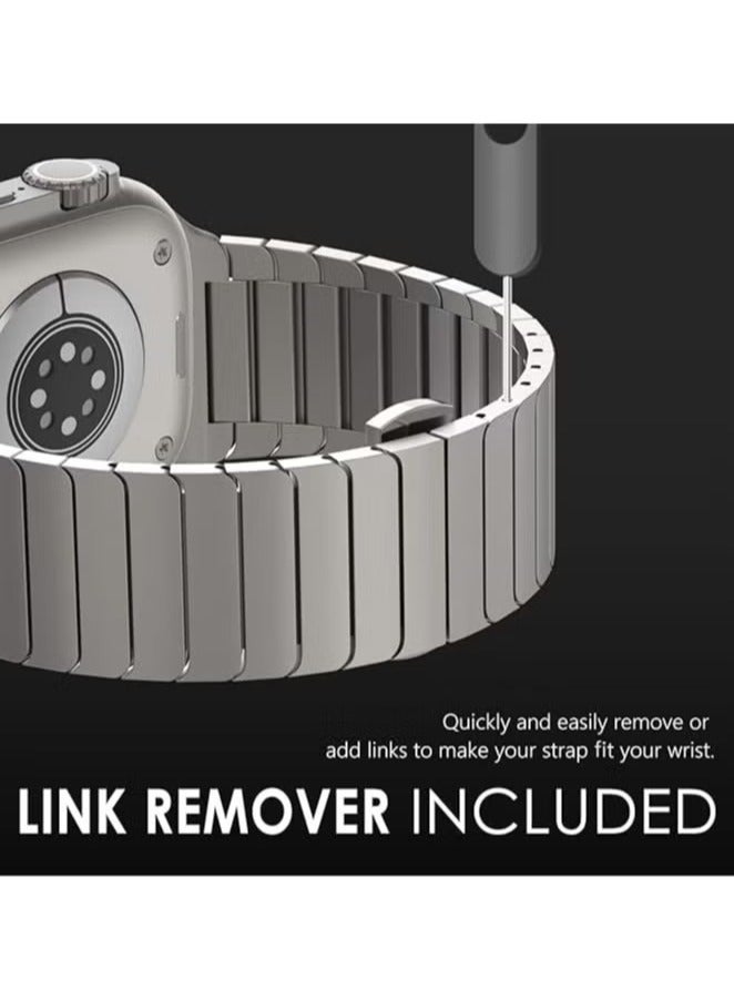 متوافق مع سوار ساعة Apple Watch Ultra 2 مقاس 49 مم 45 مم 44 مم 42 مم 41 مم 40 مم 38 مم، سوار معدني من الفولاذ المقاوم للصدأ للرجال والنساء لسلسلة iWatch SE/8/7/6/5/4/3/2/1 - Image 4