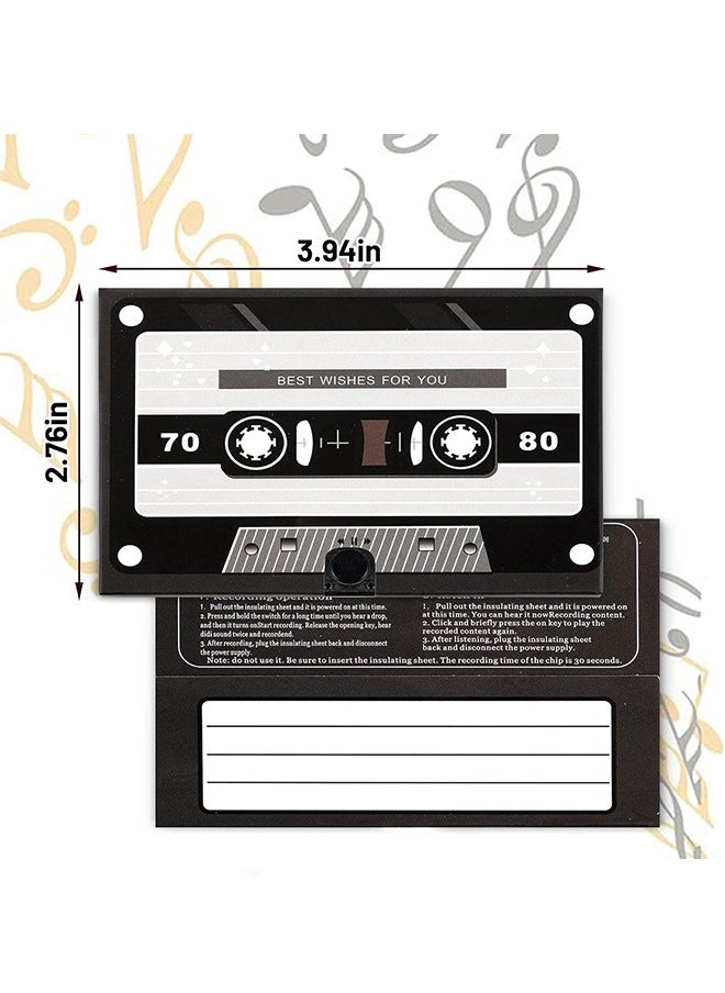 DAREU - Voice Greeting Card – 60-Second Personalized Recordable Audio Card with Built-in Playback – Retro Style Talking Sound Card for Birthday, Wedding, and Special Occasions – Black - Image 1