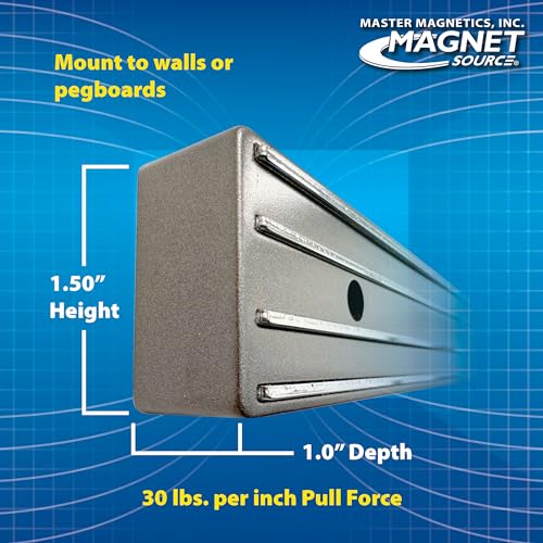 Master Magnetics حامل أدوات مغناطيسي من ماستر ماغنيتيكس مع تركيب براغي، بعرض 12 بوصة، 30 رطل لكل بوصة، رمادي، 07578 - Image 4