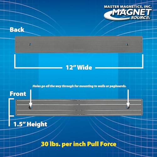 Master Magnetics حامل أدوات مغناطيسي من ماستر ماغنيتيكس مع تركيب براغي، بعرض 12 بوصة، 30 رطل لكل بوصة، رمادي، 07578 - Image 3