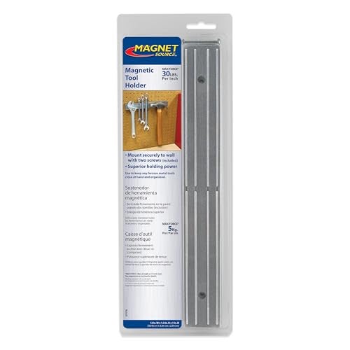Master Magnetics حامل أدوات مغناطيسي من ماستر ماغنيتيكس مع تركيب براغي، بعرض 12 بوصة، 30 رطل لكل بوصة، رمادي، 07578 - Image 2