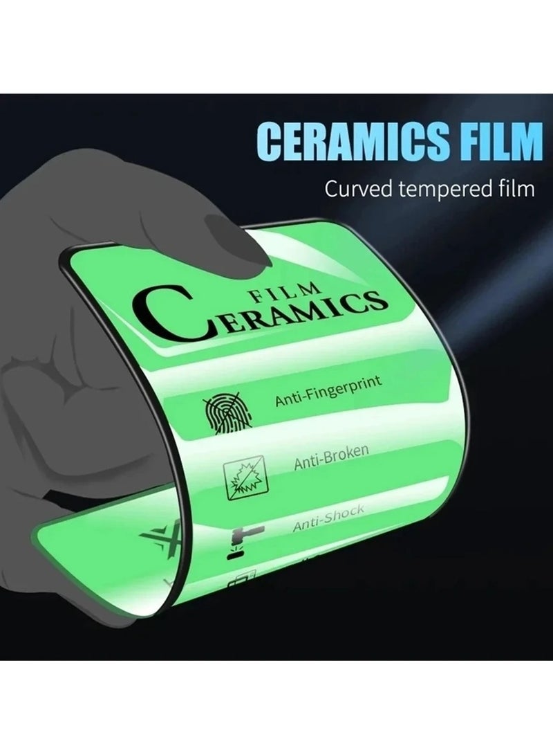 9 إتش واقي شاشة متوافق مع iPhone 16 Pro Max 5G واقي شاشة مضاد للتوهج ومضاد لبصمات الأصابع بتقنية اللمس ثلاثي الأبعاد سهل التركيب، غشاء سيراميك كامل اللصق (ليس زجاجًا) شفاف/أسود - Image 3