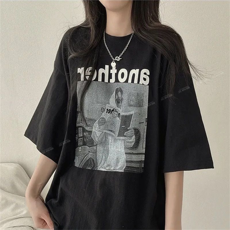 Japanese Style Retro Short-Sleeved T-Shirt For Women Loose Korean Style Ins Trend 2025 Spring And Mid-Length Half-Sleeved Top In - Image 4
