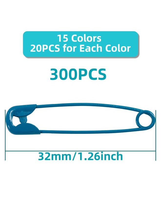 keepsweat 450 Pcs Safety Pins 32mm/1.26inch Small Safety Pins for Clothes 15 Colors Nickel Plated Steel Safety Pins Assorted Knitting Stitch Markers for Clothing Sewing DIY Crafts Jewelry Making - Image 2