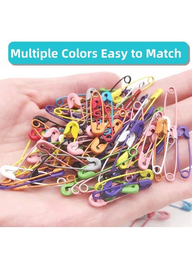 keepsweat 450 Pcs Safety Pins 32mm/1.26inch Small Safety Pins for Clothes 15 Colors Nickel Plated Steel Safety Pins Assorted Knitting Stitch Markers for Clothing Sewing DIY Crafts Jewelry Making - Image 3