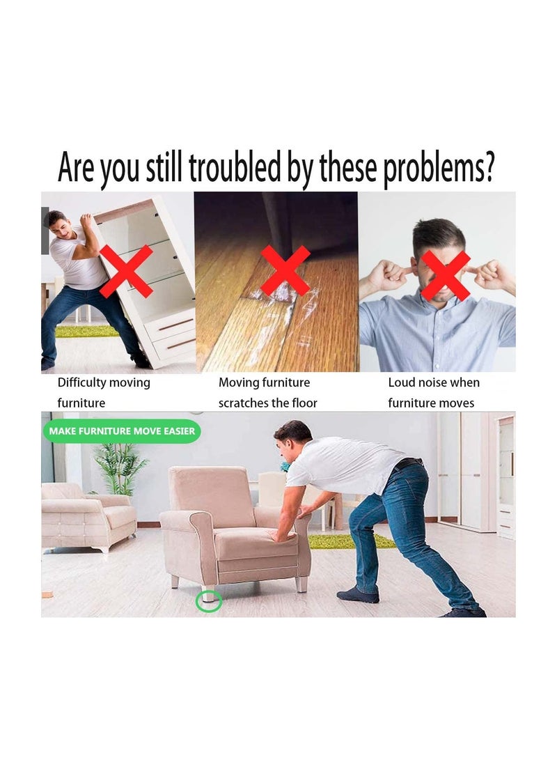 Furniture Moving Pads, 12 Pcs Round Shaped Self-Stick Furniture Sliders Furniture Easy Movers Floor Protector Pads for Moving Furniture Movers Carpet Gliders Glides - Image 4