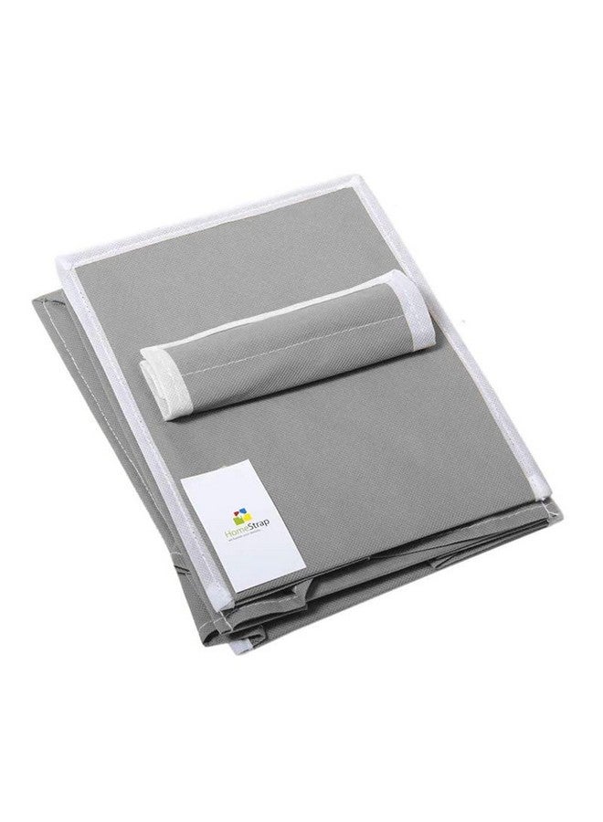 Homestrap Non Woven Hanging 4 Shelves Wardrobe/Closet Cloth Organizer (Grey)|(Pack of 2) - Image 5