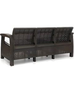 ALWASIT HOME 3 Seater Balcony Sofa with Cushion Indoor & Outdoor Furniture Patio Chair Three Seater Perfect for Gardens Poolside Cafes Restaurants, Rattan sofa and Terraces Weathered Brown  - Image 4