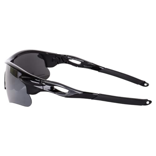 Packard Non Polarized Oversized Sports Sunglasses for Men Women, Outdoor Cricket Cycling Hiking Fishing Sunglasses (Black Grey, Black) - Image 3