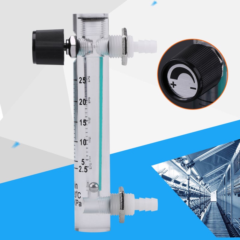 LZQ-5 Flowmeter 2.5-25LPM Flow Meter with Control Valve for Oxygen/Air/Gas - Image 4