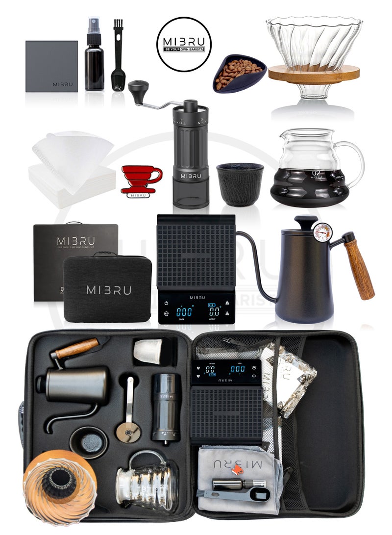 MIBRU V60 Drip Coffee Maker Pour Over Premium Kit 14 Cup Drip Coffee Maker with Black Specialty Coffee Bag - Image 1
