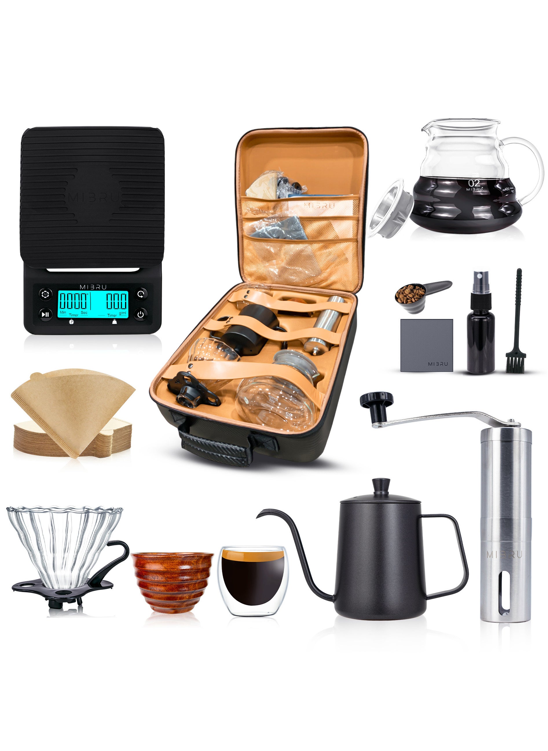 V60 Set 12 Piece Coffee Drip Set With Tool Case 