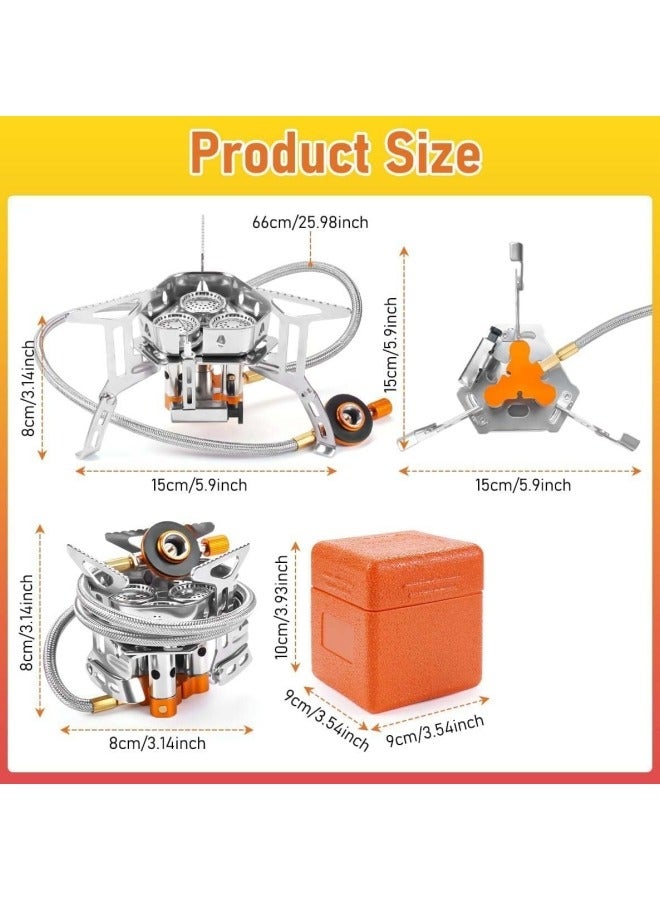 GGEROU 6800W Windproof Camp Stove, Equipped with A Fuel Canister Adapter, Piezo Ignition and Carry Case, Suitable for Outdoor Backpacking, Hiking and Picnics - Image 5