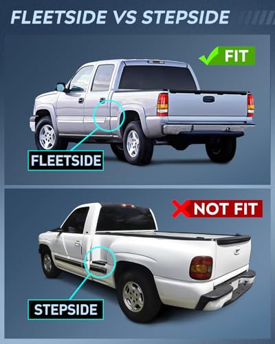 Nilight Taillight Assembly Compatible with 1999 2000 2001 2002 2003 2004 2005 2006 GMC Sierra 1999-2002 Chevy Silverado Fit Fleetside Tail Rear Light OE Style Driver and Passenger Side Black Border - Image 2
