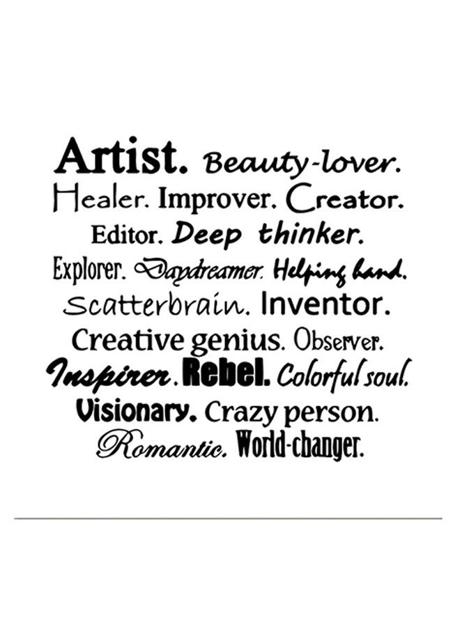 RYN Quote Artist Themed Wall Art White/Black 30x30cm - Image 1