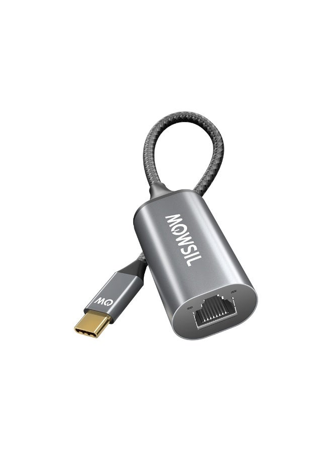 Mowsil USB-C to Ethernet Adapter Gigabit, Type-C to RJ45 LAN Adapter, Thunderbolt 3/4,1000Mbps - Image 2
