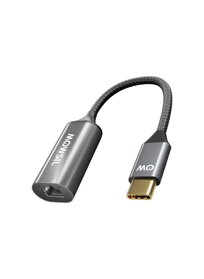 Mowsil USB-C to Ethernet Adapter Gigabit, Type-C to RJ45 LAN Adapter, Thunderbolt 3/4,1000Mbps - Image 1