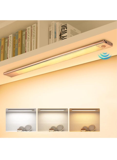 30cm Rechargeable Magnetic LED Under Cabinet Light for Kitchen, LED Wireless Wardrobe Light 3 Colors and Stepless Dimming-White