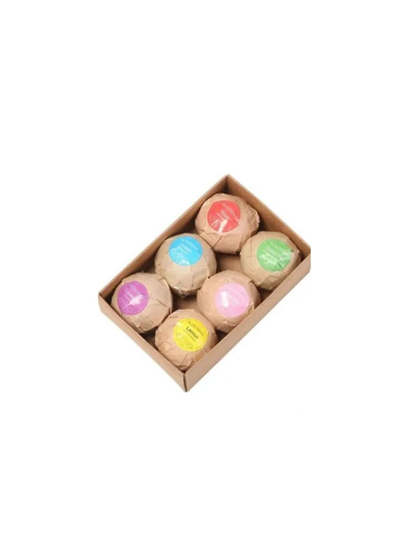 ROSOTENA - 6-Piece Organic Handmade Bath Bombs Gift Set Multicolour 60g - Image 1