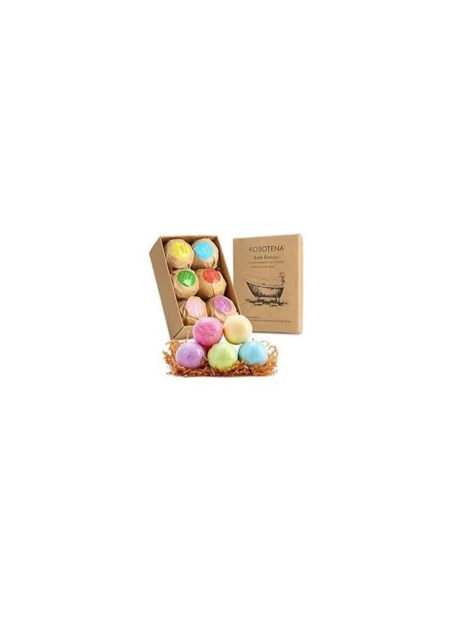 ROSOTENA - 6-Piece Organic Handmade Bath Bombs Gift Set Multicolour 60g - Image 1