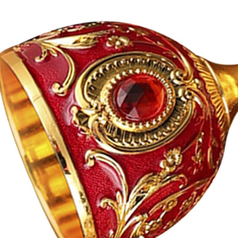 Red Gold Vintage 30Ml Small Shot Glasses Whiskey Goblets Set Of 2 - Image 4