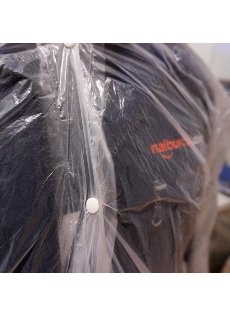 Master 507085 Transparent Disposable Nylon Raincoat with Snap Fasteners  - Image 3