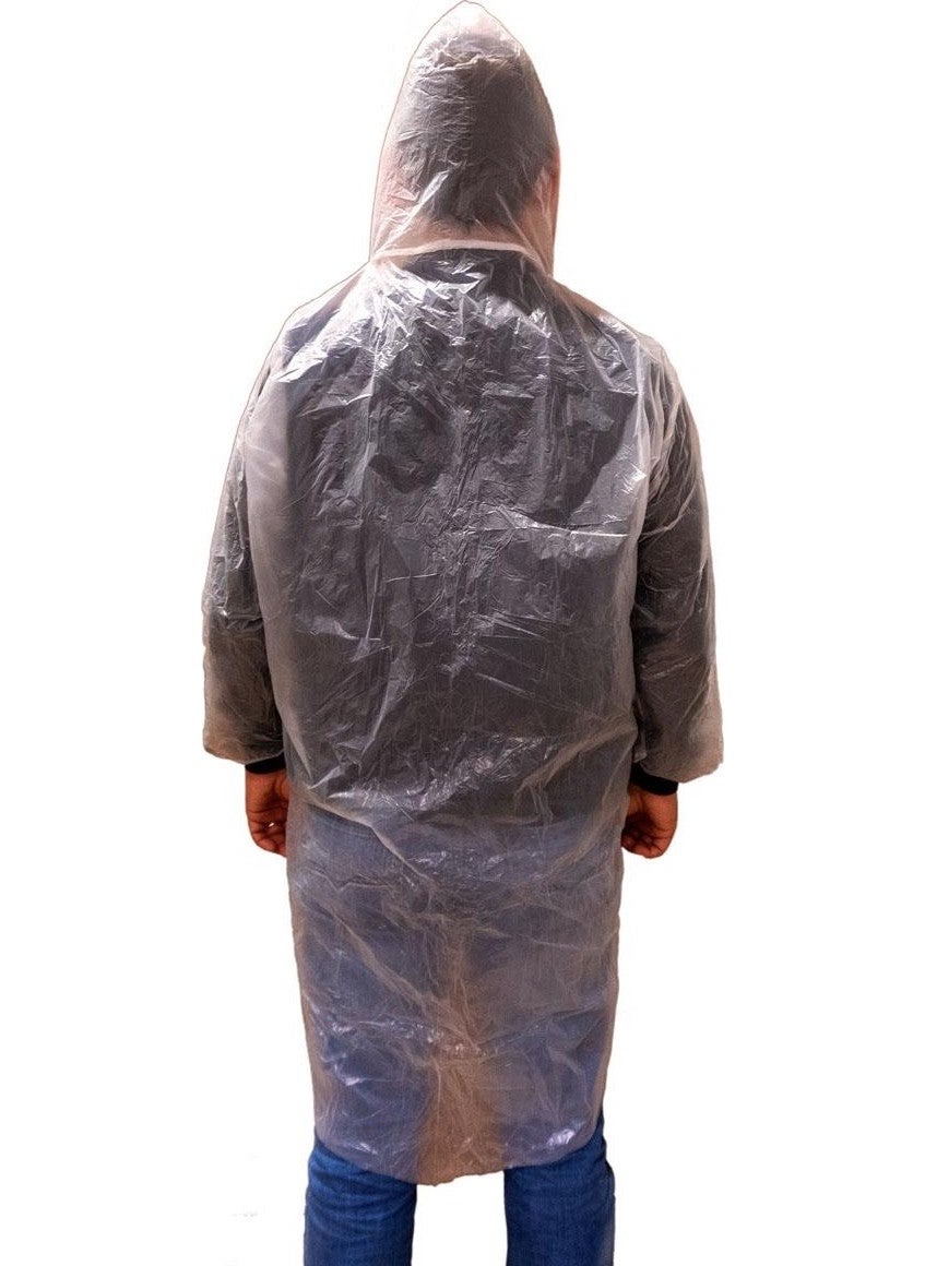 Master 507085 Transparent Disposable Nylon Raincoat with Snap Fasteners  - Image 2