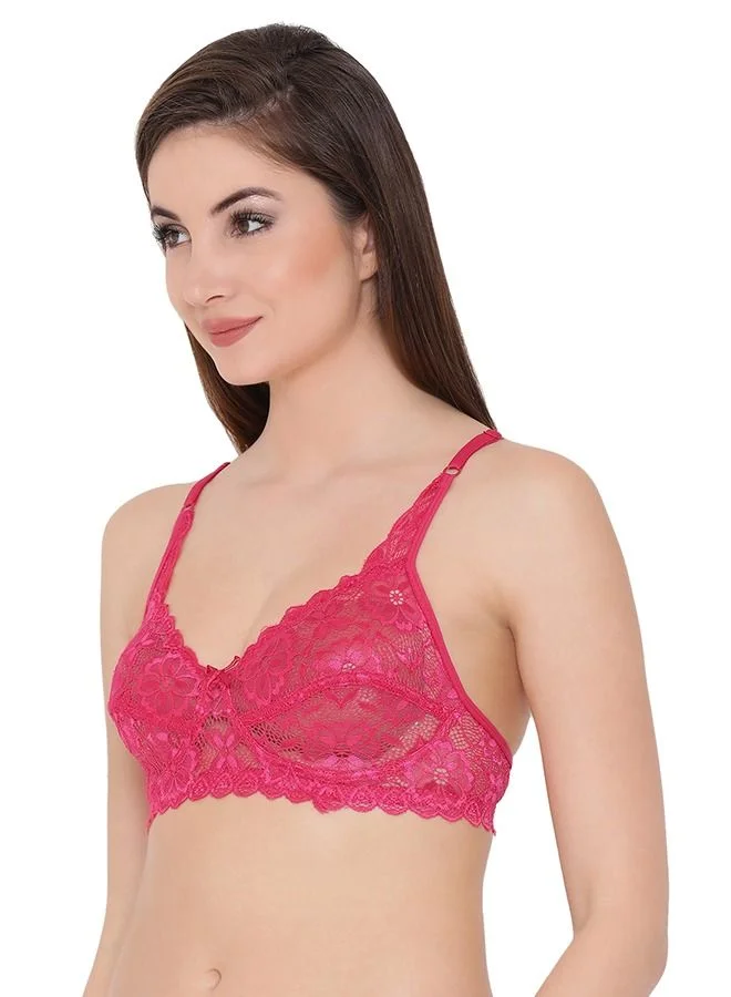 Clovia  Clovia Pack Of 2 Solid Non Padded Full Coverage Bra In Pink  | Best Price UAE