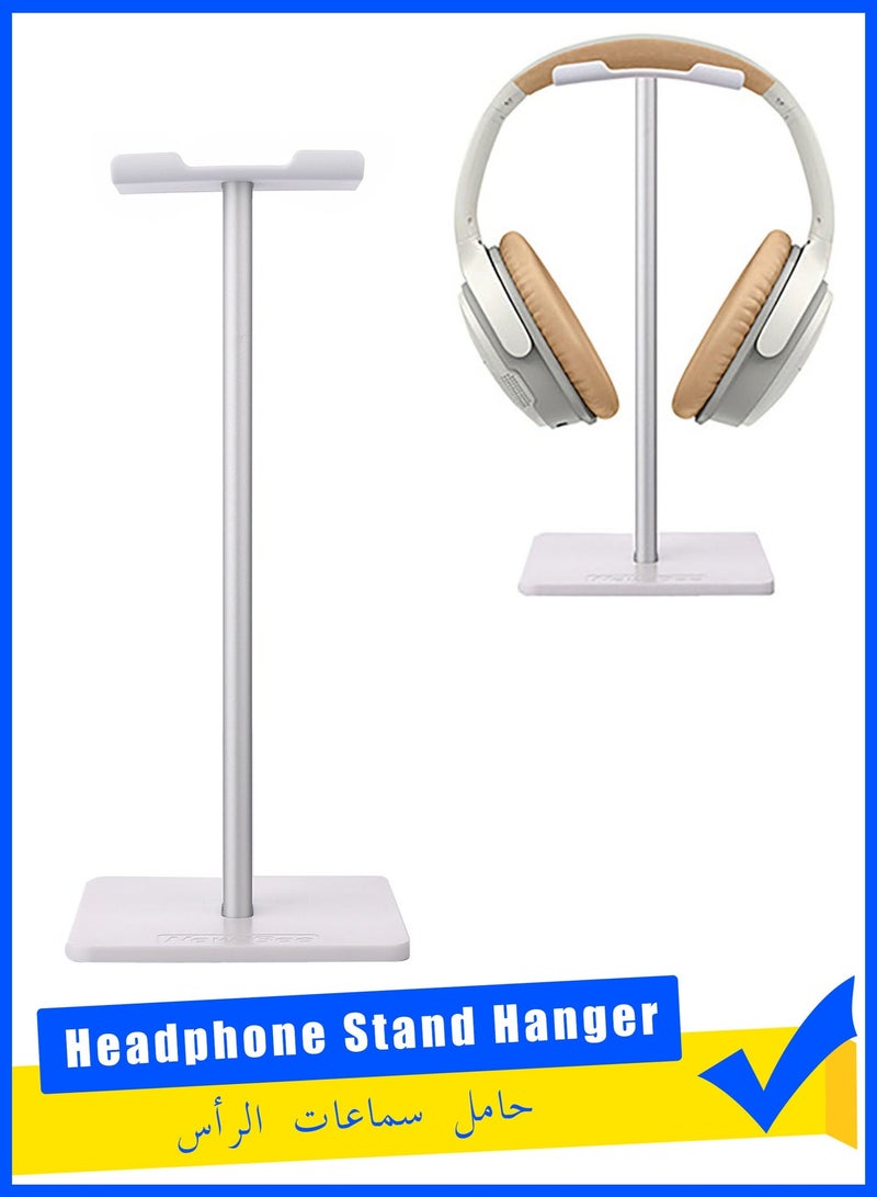 New Bee 1 Pack Aluminum Desk Headphone Stand, Portable Headset Hanger with Cable Organizer, Sturdy Space Saving Holder for Gaming Office Home, a Practical Computer Accessory for Men Women, White - Image 1