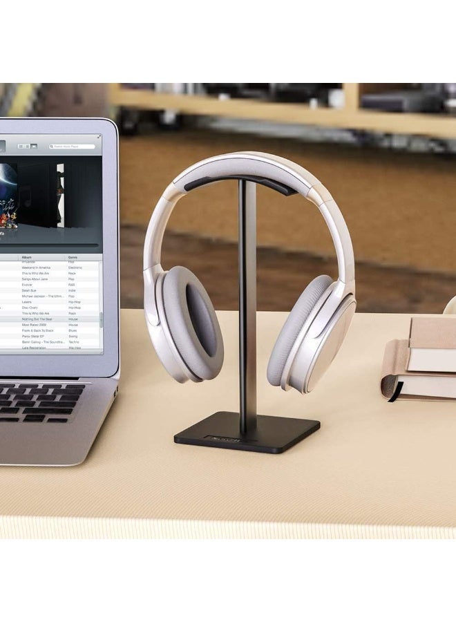 New Bee 1 Pack Aluminum Desk Headphone Stand, Portable Headset Hanger with Cable Organizer, Sturdy Space Saving Holder for Gaming Office Home, a Practical Computer Accessory for Men Women, White - Image 2