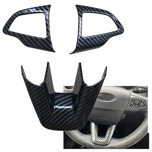 RUIHE 3PCS Carbon Fiber Folor Steering Wheel Cover for Ford Focus Escape EcoSport Kuga Not for RS ST - Image 1