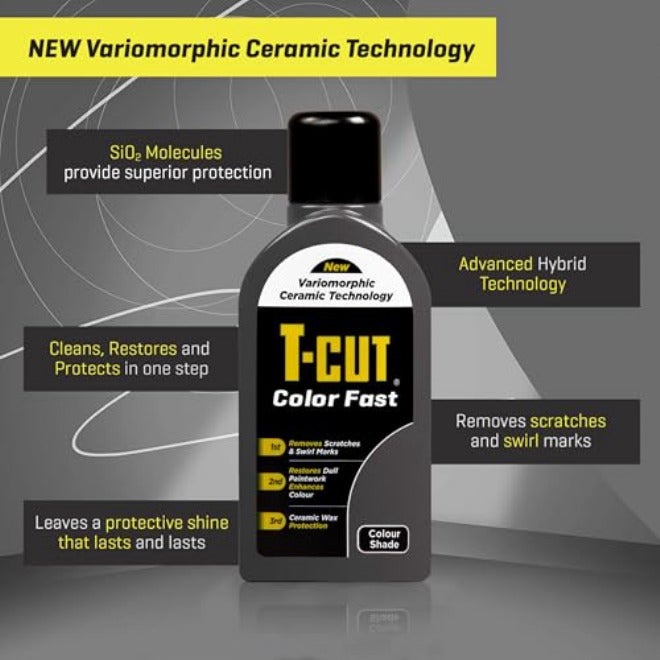T-Cut 3 in 1 Color Fast Paintwork Restorer Car Polish, Grey, 500 ml, Packaging May Vary Daily use improved quality - Image 4