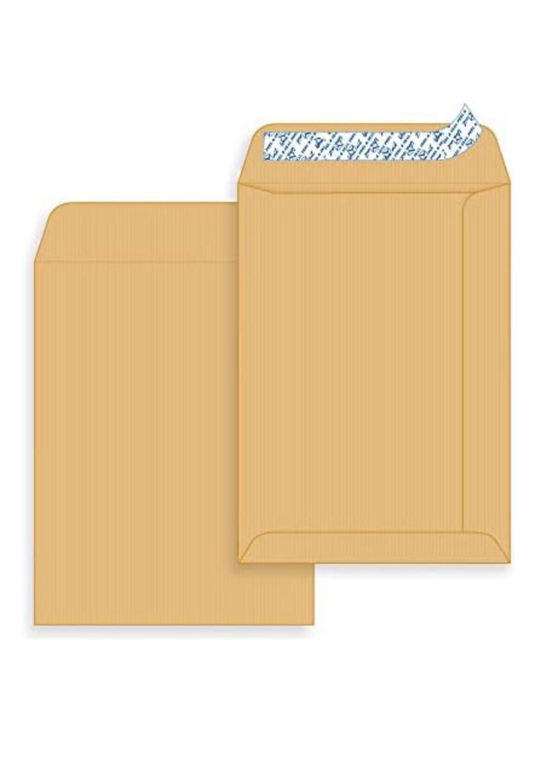 Hispapel Envelopes 176 x 250mm  Auto Seal Brown Color 10'' x 7" (Pack of 50) (Brown) - Image 1