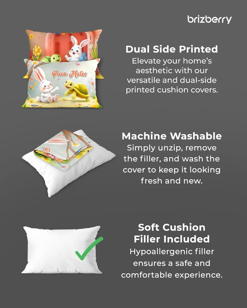 Brizberry® Kids Pillow Cushion with Super Soft Fabric | Animal & Cartoon Prints | 12x18 inches (Design 25) - Image 3